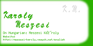 karoly meszesi business card